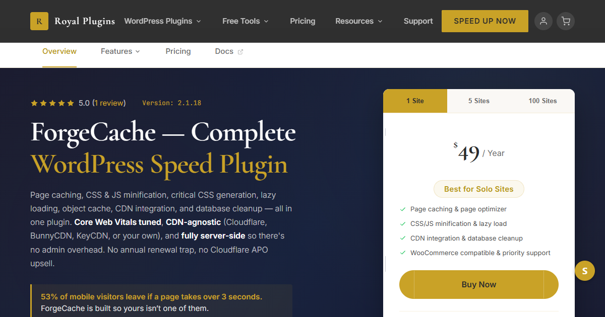 ForgeCache — WordPress Caching & Speed Optimization Plugin | Royal Plugins
