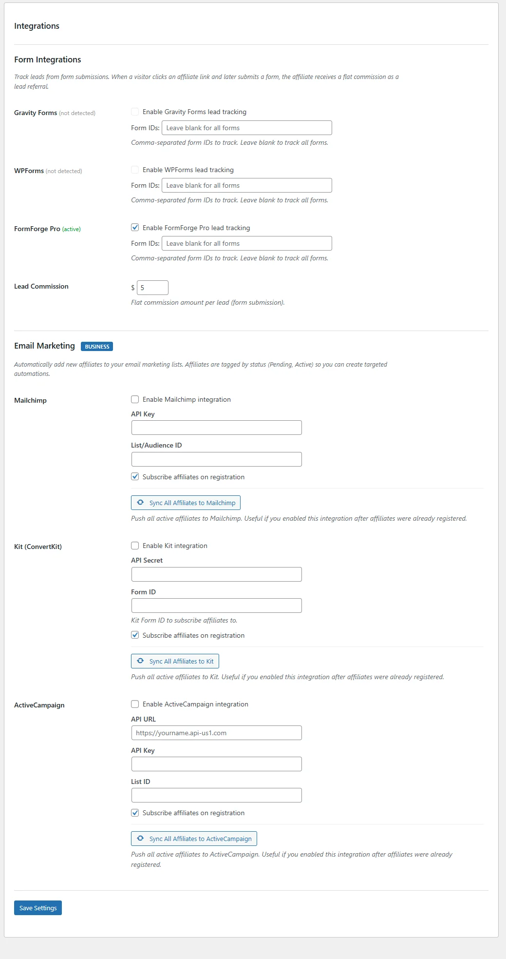 Royal Affiliate Pro - Email Marketing & Integrations