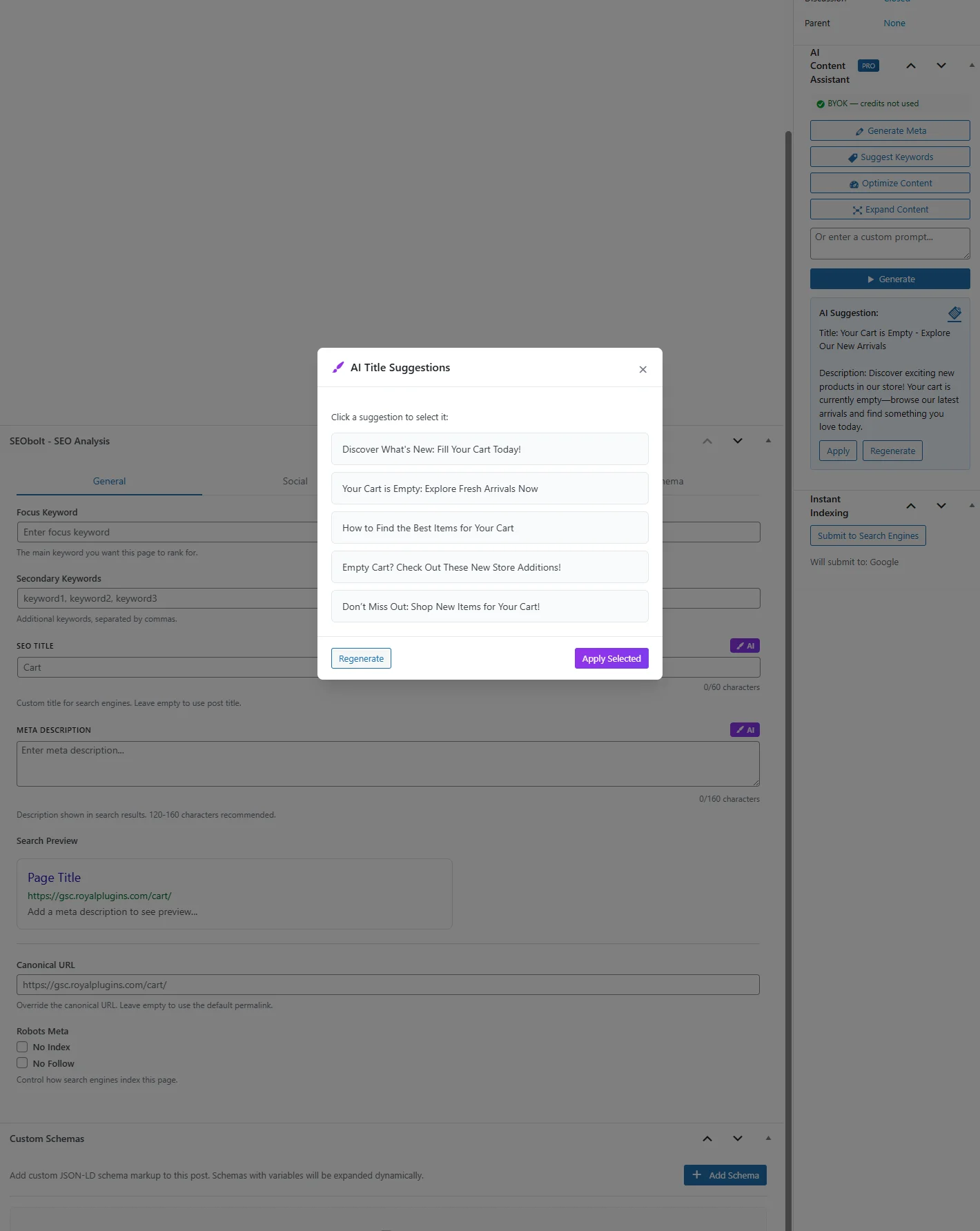 SEObolt Pro AI Content Optimization with dual engine OpenAI and Claude support