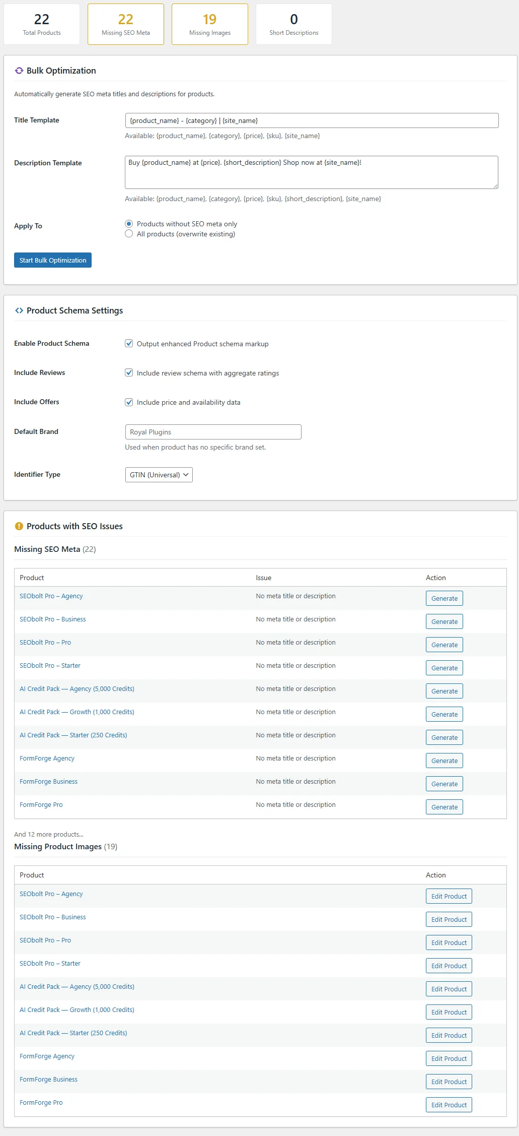 SEObolt Pro WooCommerce SEO with automatic Product schema and category optimization