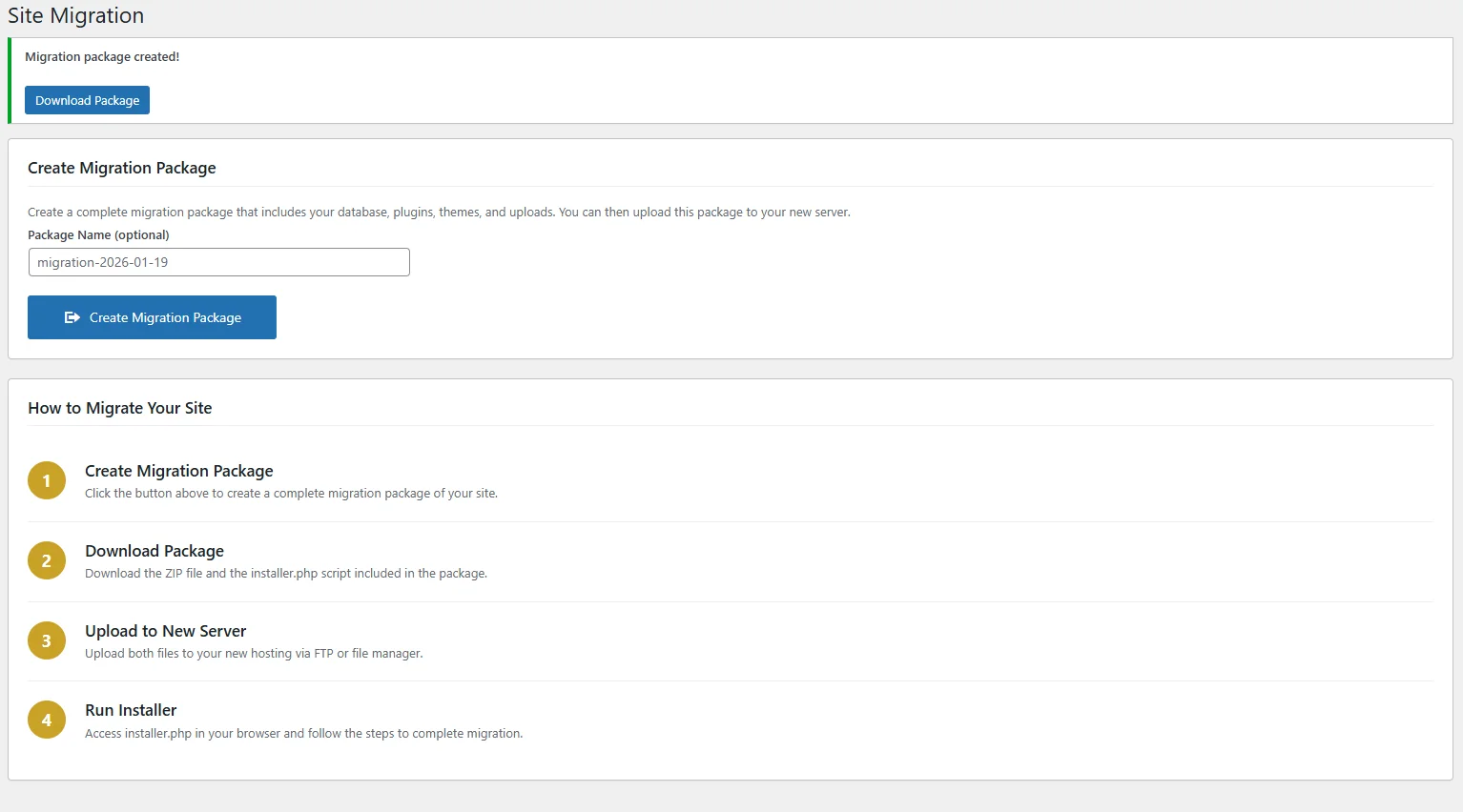 SiteVault - Migration