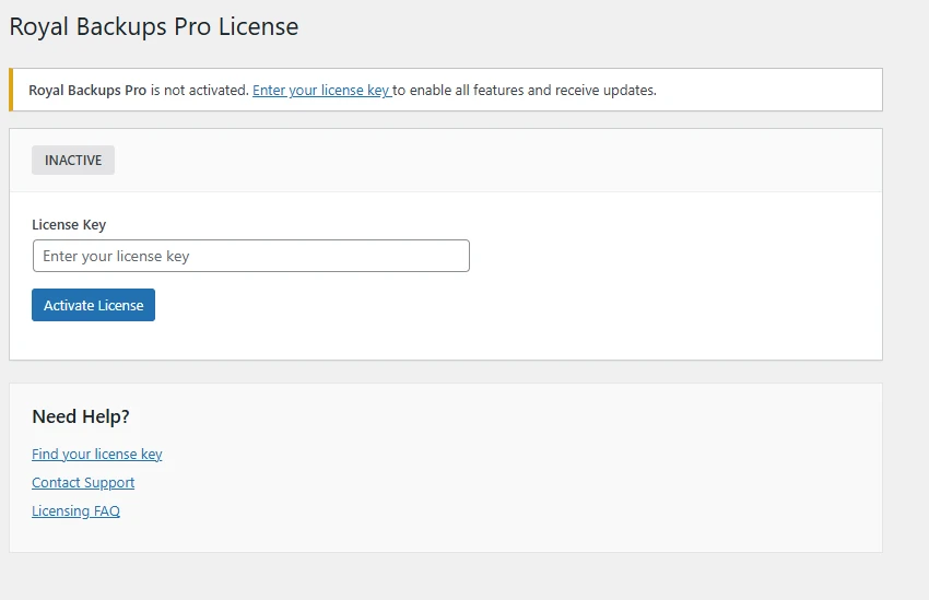 SiteVault Pro License Activation