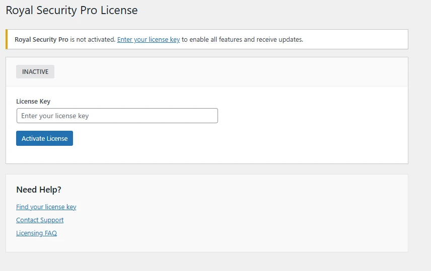 GuardPress Pro License Activation