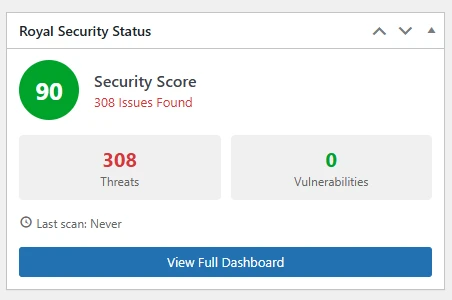 GuardPress WordPress Dashboard Widget