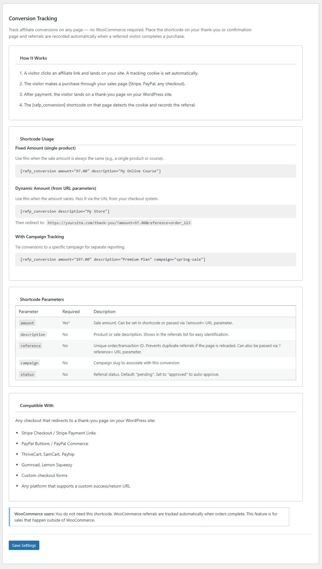 Standalone Conversion Setup