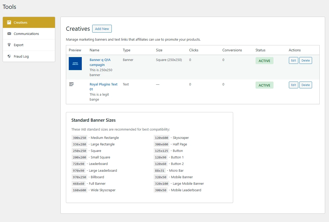 Creatives Management
