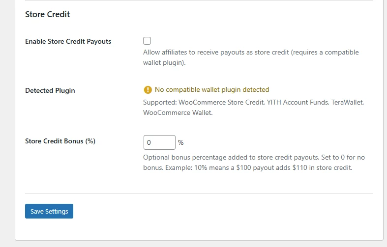 Store Credit Configuration