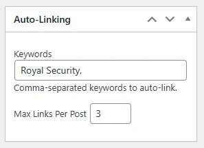 Auto-Link Keywords Configuration