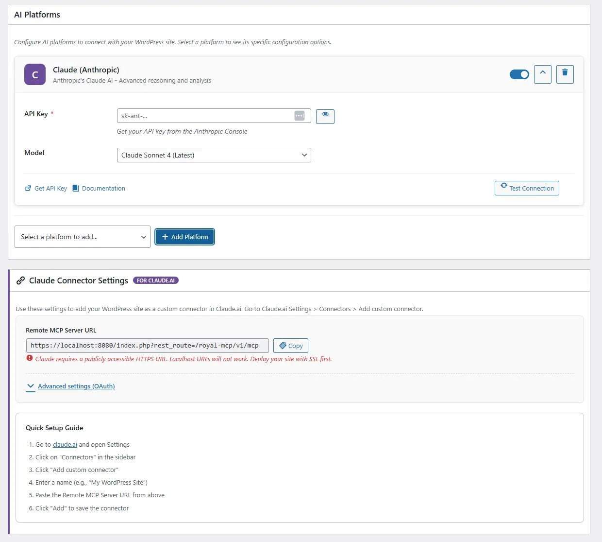 AI Platform Configuration